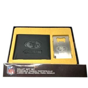 NFL San Francisco 49ers Men’s Bi-Fold Wallet Bottle Opener Keychain Gift Set NEW